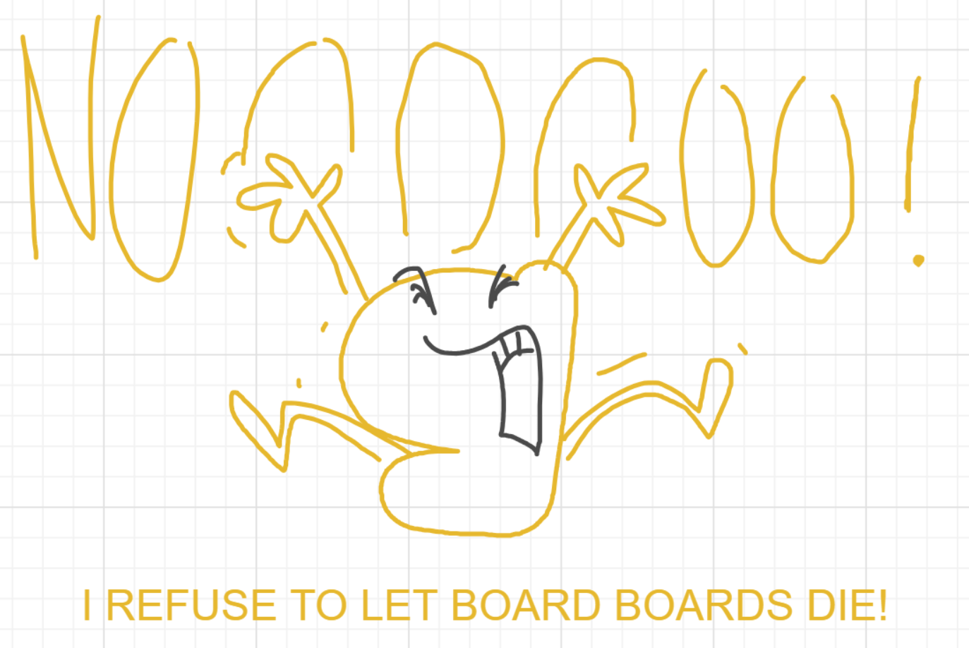 A panel from I've Been Everywhere, Man, episode nine of the Board Boards object show by Furretwalk/WalkingFurret.